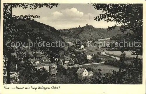 Nideggen Eifel Blick ins Rurtal mit Burg Nideggen Kat. Nideggen