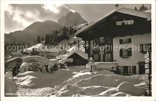 Mittenwald Bayern mit Wetterstein Kat. Mittenwald