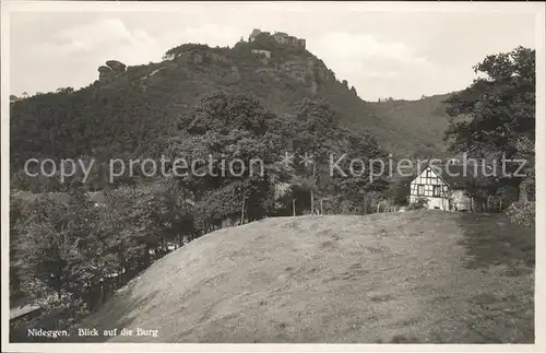 Nideggen Eifel Blick auf die Burg Kat. Nideggen