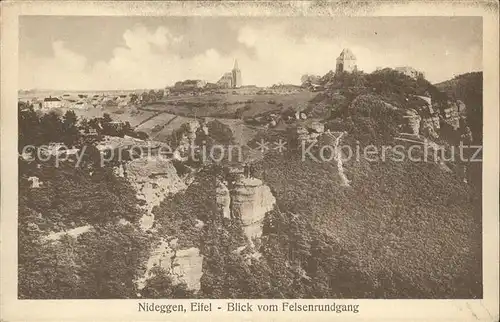 Nideggen Eifel Blick vom Felsenrundgang Kat. Nideggen