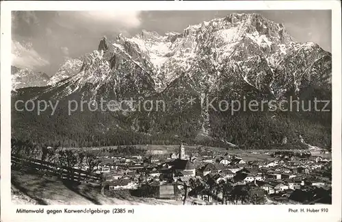 Mittenwald Bayern gegen Karwendelgebirge Kat. Mittenwald