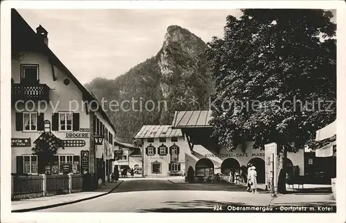 Oberammergau Dorfplatz mit Kofel Kat. Oberammergau