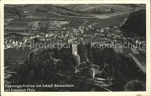 Erlenbach Kaiserslautern mit Schloss Baerwartstein Fliegeraufnahme Kat. Kaiserslautern