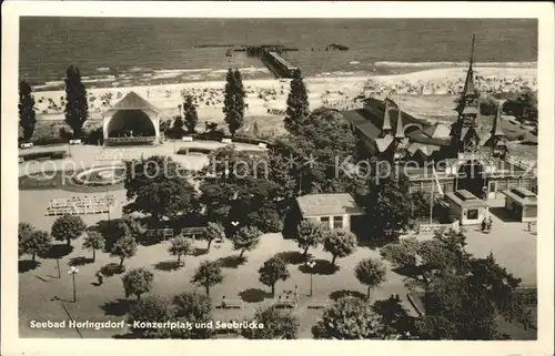 Heringsdorf Ostseebad Usedom Konzertplatz und Seebruecke Kat. Heringsdorf