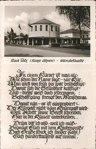 Bad Toelz Wandelhalle Gedicht Kat. Bad Toelz