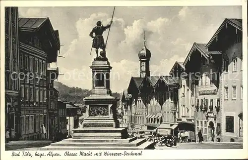 Bad Toelz Oberer Markt mit Winzerer Denkmal Kat. Bad Toelz