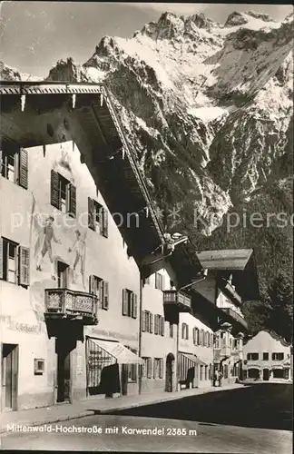 Mittenwald Bayern Hochstrasse mit Karwendel Kat. Mittenwald