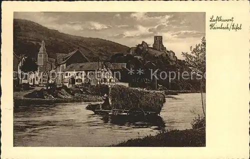 Heimbach Eifel Ortsblick Ochsenkarren Rur Burg Kat. Heimbach