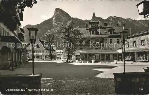 Oberammergau Dorfplatz mit Kofel Kat. Oberammergau