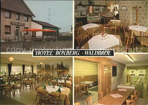 Waldbroel Hotel Boxberg Gastraum Kegelbahn Kat. Waldbroel