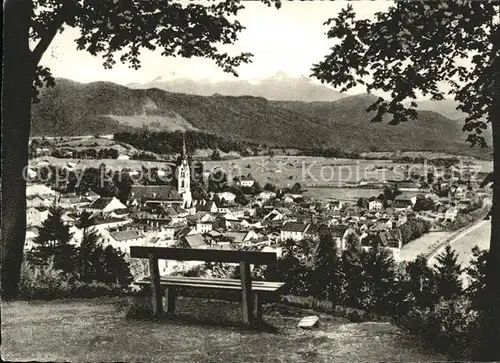 Bad Toelz vom Kalvarienberg mit Tiroler Bergen Kat. Bad Toelz