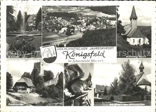 Koenigsfeld Schwarzwald Kurpark Total Buchenbergkapelle Ruine Waldau Kath Kirche Kat. Koenigsfeld im Schwarzwald