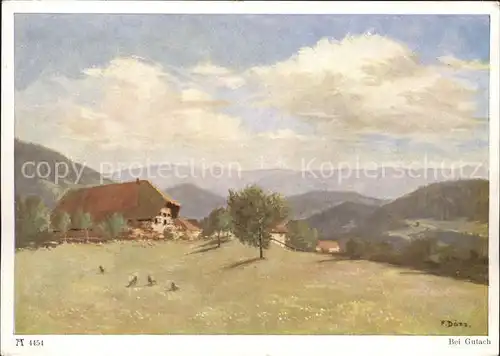 Schwarzwaldhaeuser Kuenstlerkarte Kat. Gebaeude und Architektur