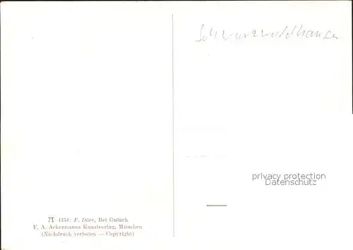 Schwarzwaldhaeuser Kuenstlerkarte Kat. Gebaeude und Architektur