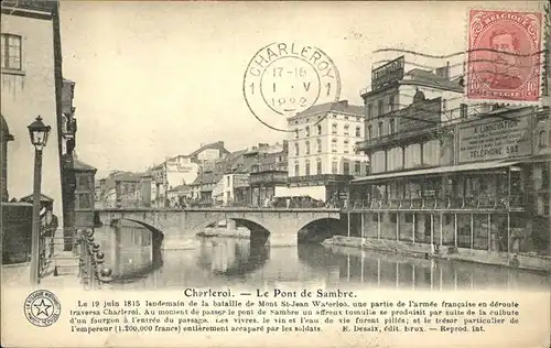 Charleroi Hainaut Fluss Bruecke Le Pont de Sambre Kat. 