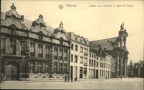 Malines Mechelen Flandre College Saint Rombaut et eglise St. Pierre / Mechelen /Antwerpen