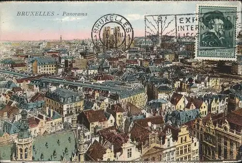aw01245 Bruxelles Bruessel Panorama Kategorie.  Alte Ansichtskarten