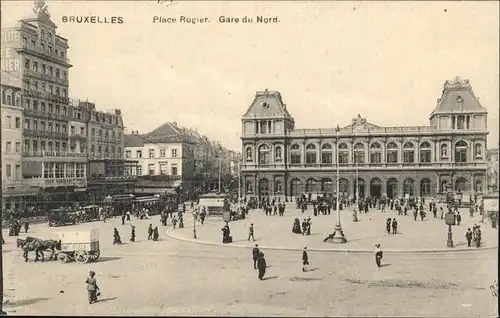 aw01988 Bruxelles Bruessel Place Rogier
Gare du Nord Kategorie.  Alte Ansichtskarten