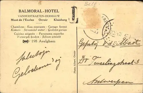 Kluisberg Orroir Balmoral-Hotel
