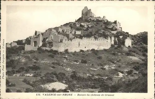 aw12995 Valence sur Rhone Ruines du chateau de Crussol Kategorie. Valence Drome Alte Ansichtskarten