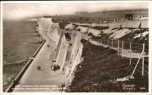 Brighton East Sussex Promenade Showing Roedean School / Brighton East Sussex /