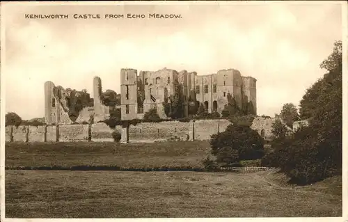 Kenilworth Grossbritannien Castle From Echo Meadow Kat. 