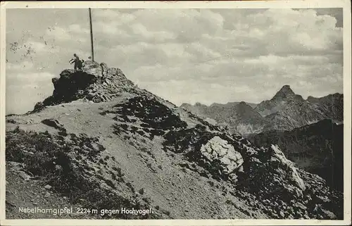 Nebelhorn Nebelhorngipfel gegen Hochvogel
