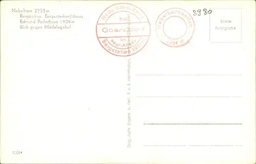 aw19606 Nebelhorn Nebelhorn-Ausblick Bergstation Edmund Probst Haus Kategorie. Oberstdorf Alte Ansichtskarten