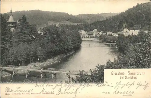 Giesshuebl Sauerbrunn Tschechien Ansicht flussabwaerts Kat. Kyselka