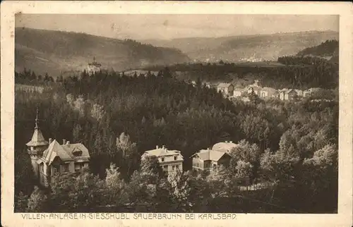 Giesshuebl Sauerbrunn Tschechien Blick ueber die Villen Anlage Kat. Kyselka