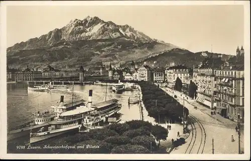 Luzern LU Schweizerhogquai Pilatus Schiff / Luzern /Bz. Luzern City