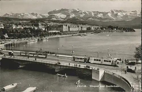 Zuerich Utoquai Quaibruecke Strassenbahn  / Zuerich /Bz. Zuerich City