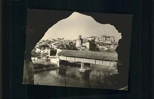 Fribourg FR Gedeckte Bruecke / Fribourg FR /Bz. La Sarine