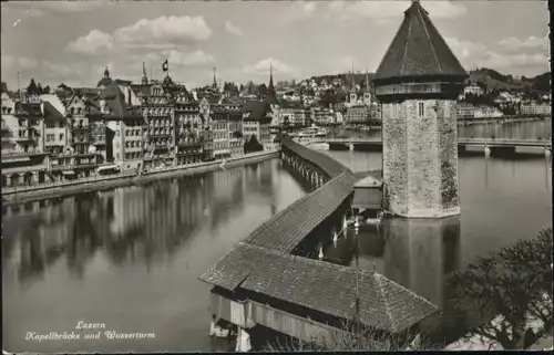 Luzern LU Luzern Kapellbruecke Wasserturm * / Luzern /Bz. Luzern City