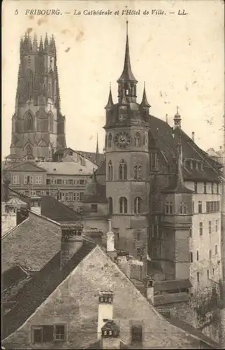 Fribourg FR Fribourg Cathedrale Hotel de Ville x / Fribourg FR /Bz. La Sarine