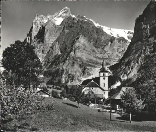 Grindelwald Grindelwald Kirche Wetterhorn x / Grindelwald /Bz. Interlaken