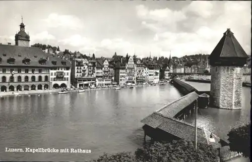 Luzern LU Luzern Kapellbruecke Rathaus  * / Luzern /Bz. Luzern City