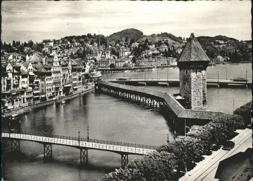 Luzern LU Luzern Kapellbruecke Wasserturm x / Luzern /Bz. Luzern City