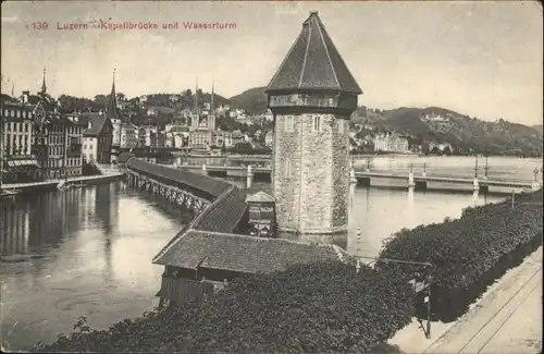 Luzern LU Luzern Kapellbruecke Wasserturm x / Luzern /Bz. Luzern City