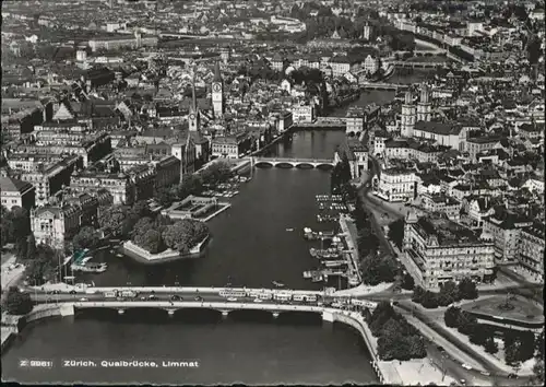 Zuerich Zuerich Bruecke Limmat Fliegeraufnahme x / Zuerich /Bz. Zuerich City