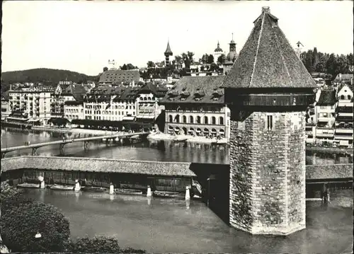 Luzern LU Luzern Reuss Kapellbruecke x / Luzern /Bz. Luzern City