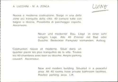 Luino Luino [Handschriftlich] Lucchini Zonca * / Lago Maggiore /