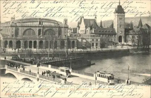 Zuerich Zuerich Bahnhof Landesmuseum Strassenbahn  x / Zuerich /Bz. Zuerich City