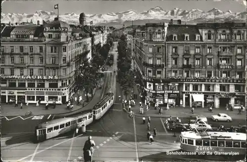 Zuerich Zuerich Bahnhofstrasse Glarneralpen Strassenbahn Schweizerhof x / Zuerich /Bz. Zuerich City