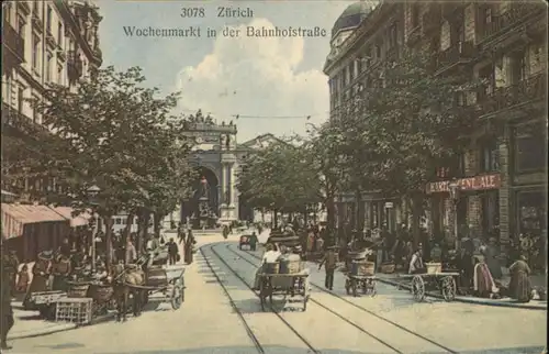 Zuerich Zuerich Wochenmarkt Bahnhofstrasse Kutsche * / Zuerich /Bz. Zuerich City