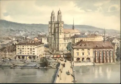 Zuerich Zuerich Grossmuenster Helmhaus Bruecke * / Zuerich /Bz. Zuerich City