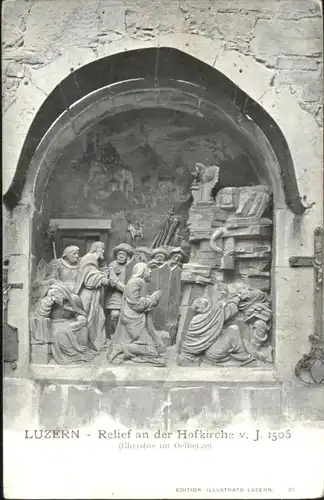 Luzern LU Luzern Relief an der Hofkirche * / Luzern /Bz. Luzern City