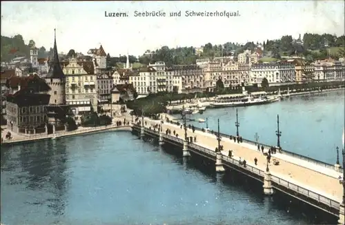 Luzern LU Luzern Seebruecke Schweizerhofquai * / Luzern /Bz. Luzern City