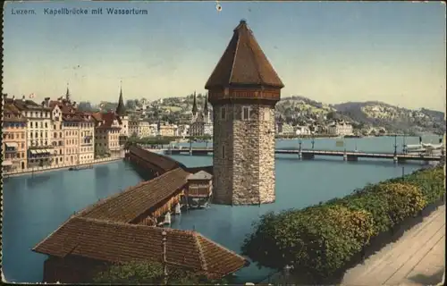 Luzern LU Luzern Kapellbruecke Wasserturm x / Luzern /Bz. Luzern City