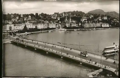 Luzern LU Luzern Seebruecke Strassenbahn Schiff * / Luzern /Bz. Luzern City